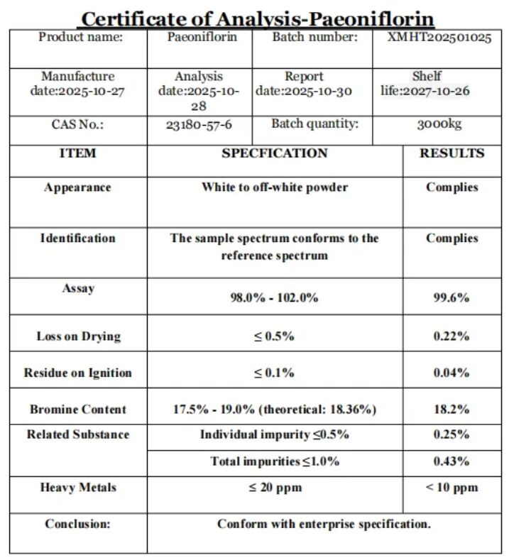 Free Sample Antioxidant Raw Materials Cosmetic Whitening Plant White Peony Powder Peony Root Extract 10%-50% Paeoniflorin