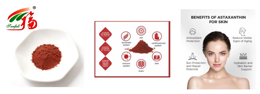 Sunfull Food Grade Antioxidants Health Supply High Quality 1%-10% Natural Haematococcus Pluvialis Extract/Astaxanthin Powder